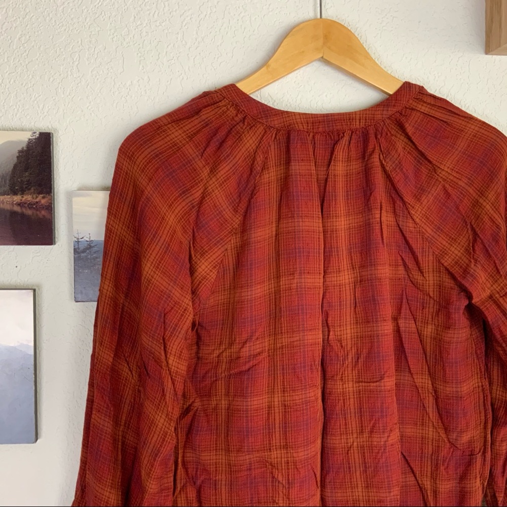 3/$15 Universal Thread NWT Pumpkin Plaid Blouse - Picture 8 of 10